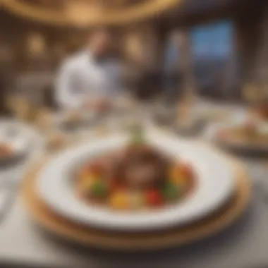 Exquisite dining experience featuring gourmet dishes at the resort