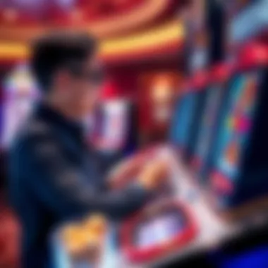 Engagement at the Wheel of Fortune Slot Close-up of a player interacting with the Wheel of Fortune machine