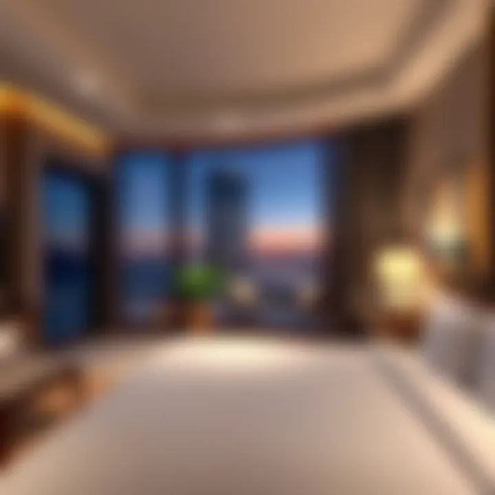 A serene hotel room with stunning views