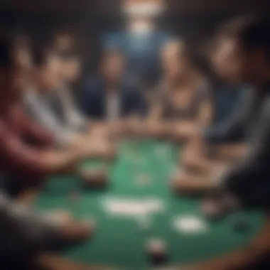 Strategic poker play with focused players at a table