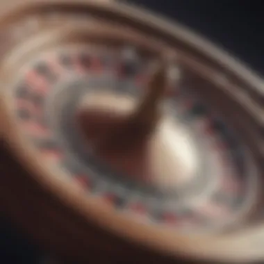 Close-up of a roulette wheel in action