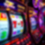 Close-up of a casino slot machine display showing a winning combination