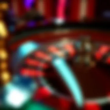Close-up of a roulette wheel with a spinning ball, highlighting the excitement of high-stakes gambling