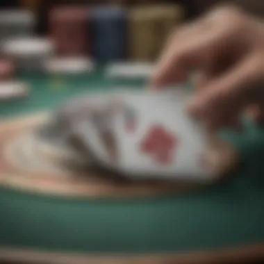 An elegant poker card guard positioned on a poker table