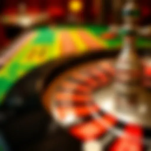 A vibrant roulette table showcasing the red and black sections