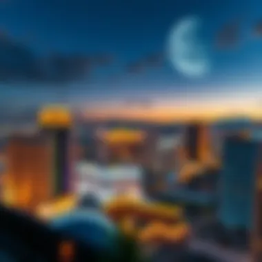 Stunning skyline view of Cosmopolitan's terrace at night