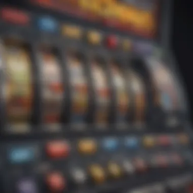 Detailed view of a payout slot machine interface