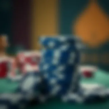 Strategic Betting with Stacked Poker Chips A stack of poker chips representing strategic betting choices