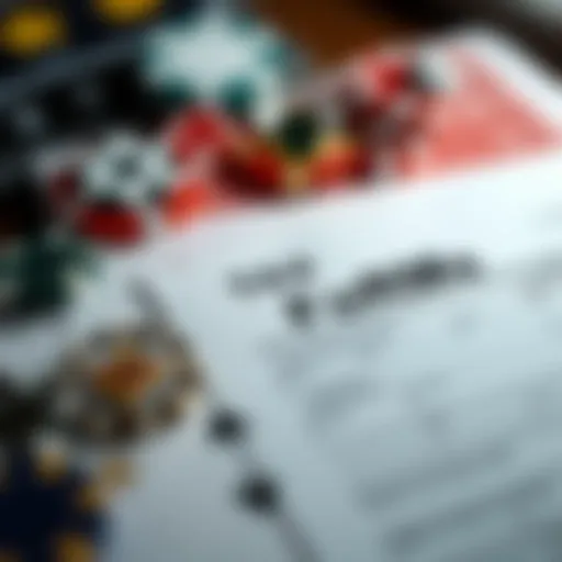 Illustration of tax forms with sports betting symbols