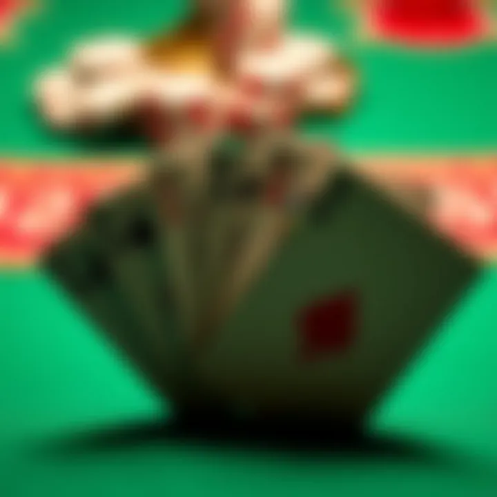 A hand showcasing different poker card combinations