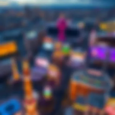 Aerial View of Las Vegas Attractions Aerial view of Las Vegas highlighting various attractions and events
